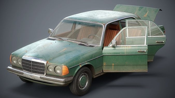 Old Classic car Sedan Set  with interior in 9 color variants az9 Low-poly 3D model 2