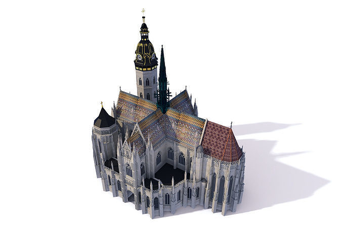 Gothic cathedral - Kosice Slovakia 3D model 2