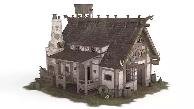Viking Houses 3D Model Pack 2
