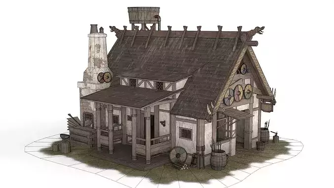 Viking Houses 3D Model Pack 3