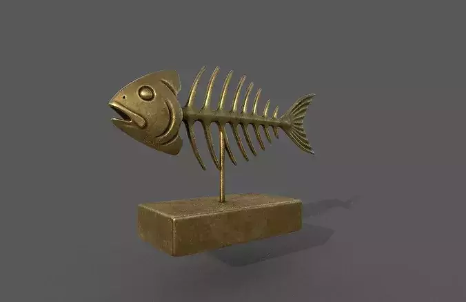 fishbone sculpture 3D model 3D model 3