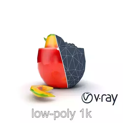 Tropical Smoothie Bowl 3D model pack Low-poly 3D model