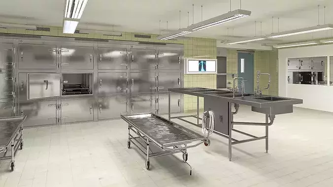 Morgue Interior 3D model 2