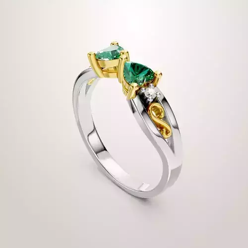 Heart Shaped Two Stone Engagement 32 models designes 3D Model Pack 3
