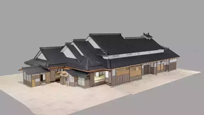 Japanese traditional house Sugiyamake-house 3D model