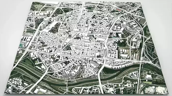 Cityscape Poznan Poland 3D model 2