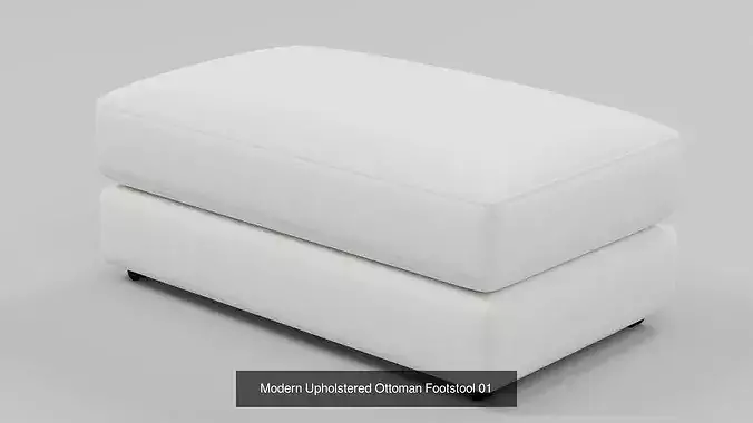 Modern Upholstered Ottoman Footstool - 6 Color Fabric 3D Model Pack 2