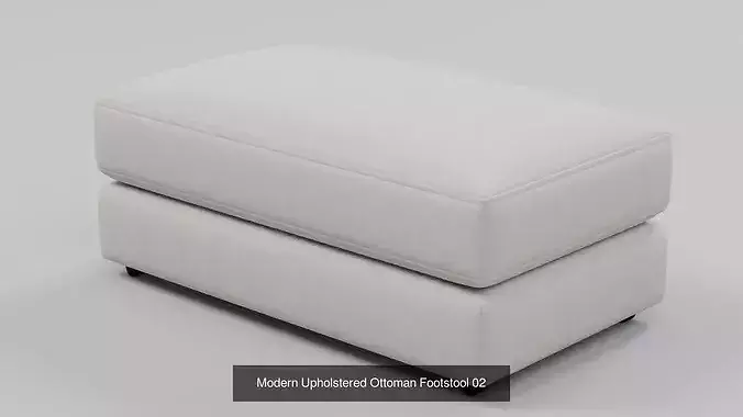 Modern Upholstered Ottoman Footstool - 6 Color Fabric 3D Model Pack 3