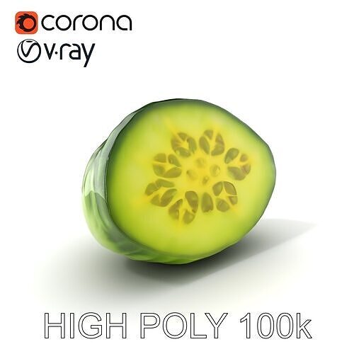 Cucumber Slice Detailed D Model Pack Low-poly 3D model 2