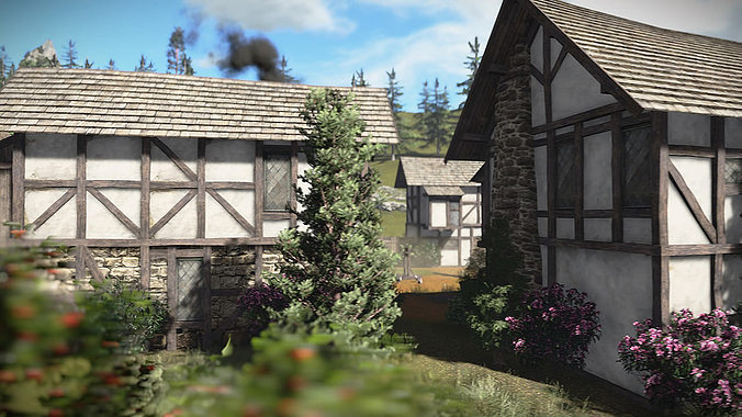 15 Medieval Buildings and 12 Props for Games Low-poly 3D model 2