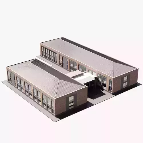 school Low-poly 3D model 2