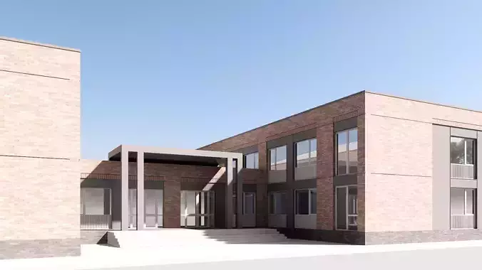 school Low-poly 3D model 3
