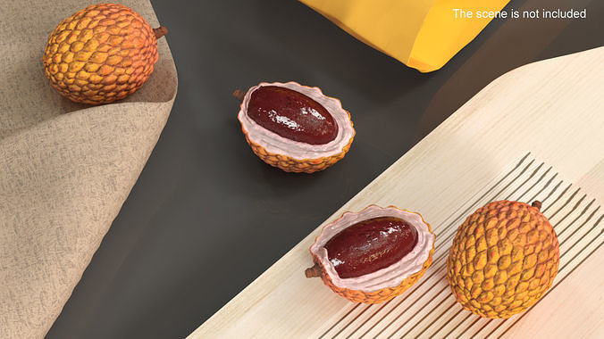 Lychee Fruit Yellow 3D model 2