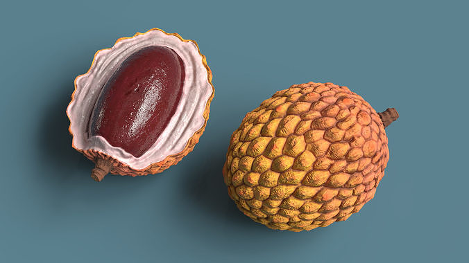 Lychee Fruit Yellow 3D model 3