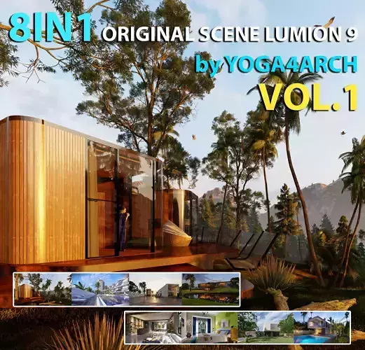 16 PREMIUM SCENE LUMION 9 AND ABOVE  BY YOGA4ARCH  PSD included  3D model
