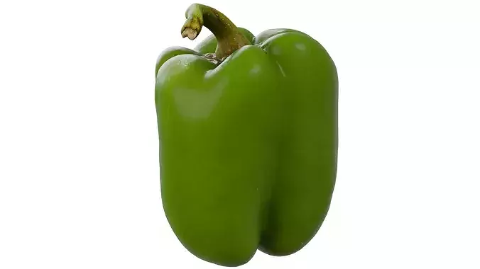 Green Bell Peeper 3D model 2
