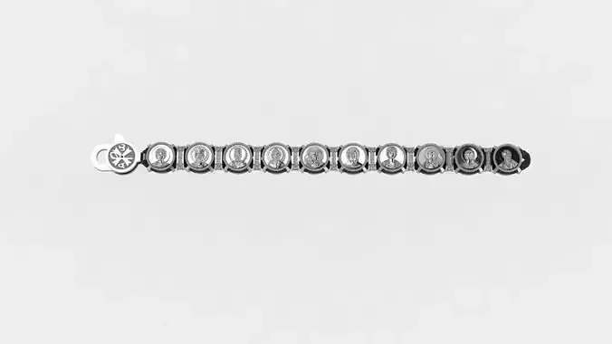 Complex bracelet model with saints and diamonds 3D print model