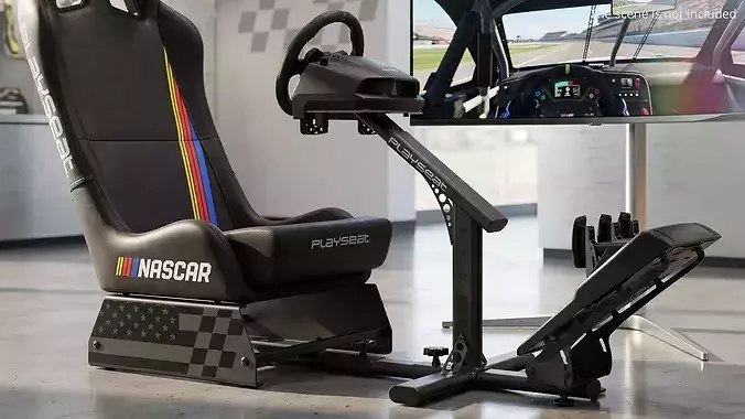 Logitech Driving Wheel Controller with Pedals 3D model 2