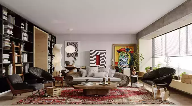 apartment interior scenes 3D model