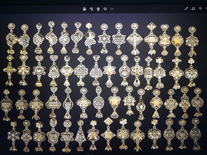 50 earring jewelry  earrings  pendant left right 3D print model 2