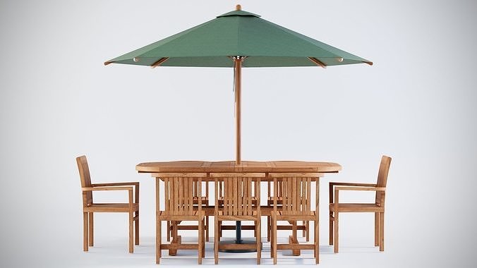 Deluxe table with Club and Jepara Stacking chairs 3D model 3D model 3