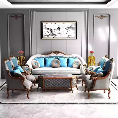 Classic Living Room 1 3D model