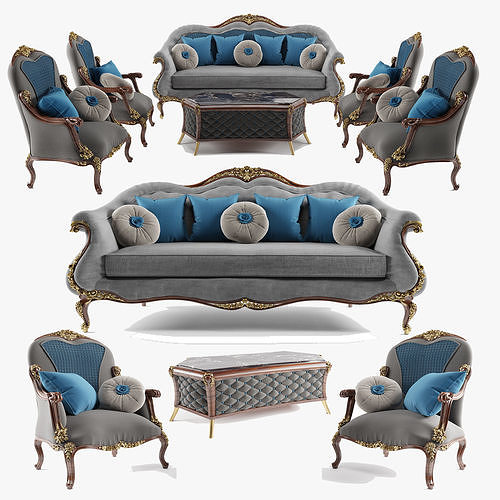 Classic Living Room 1 3D model 3