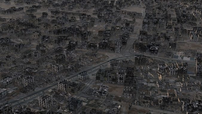 Ruined City 3D model 2