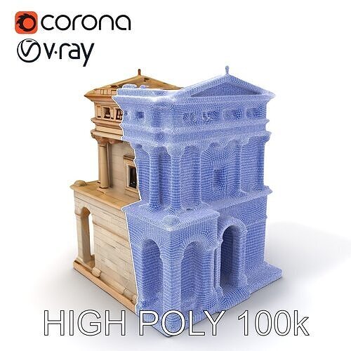 Ancient Roman Building Model Pack Low-poly 3D model 3