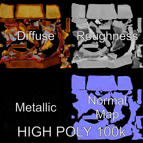 Deluxe Sandwich D Model Pack Low-poly 3D model 3