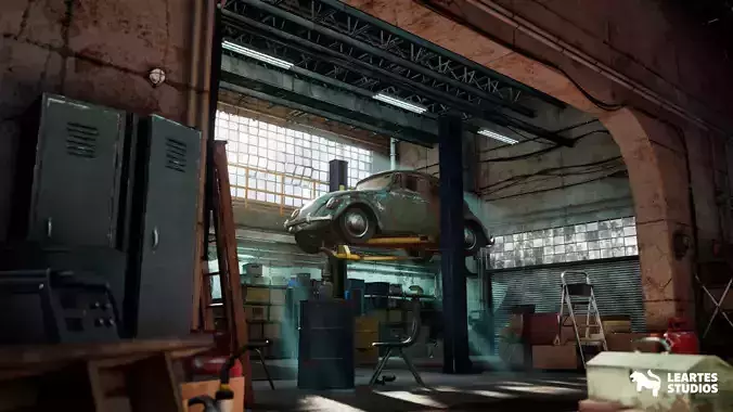 Garage Warehouse Low-poly 3D model