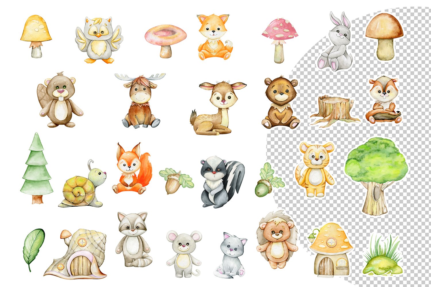 Stickers Woodland animals , forest animals Printable PNG 2