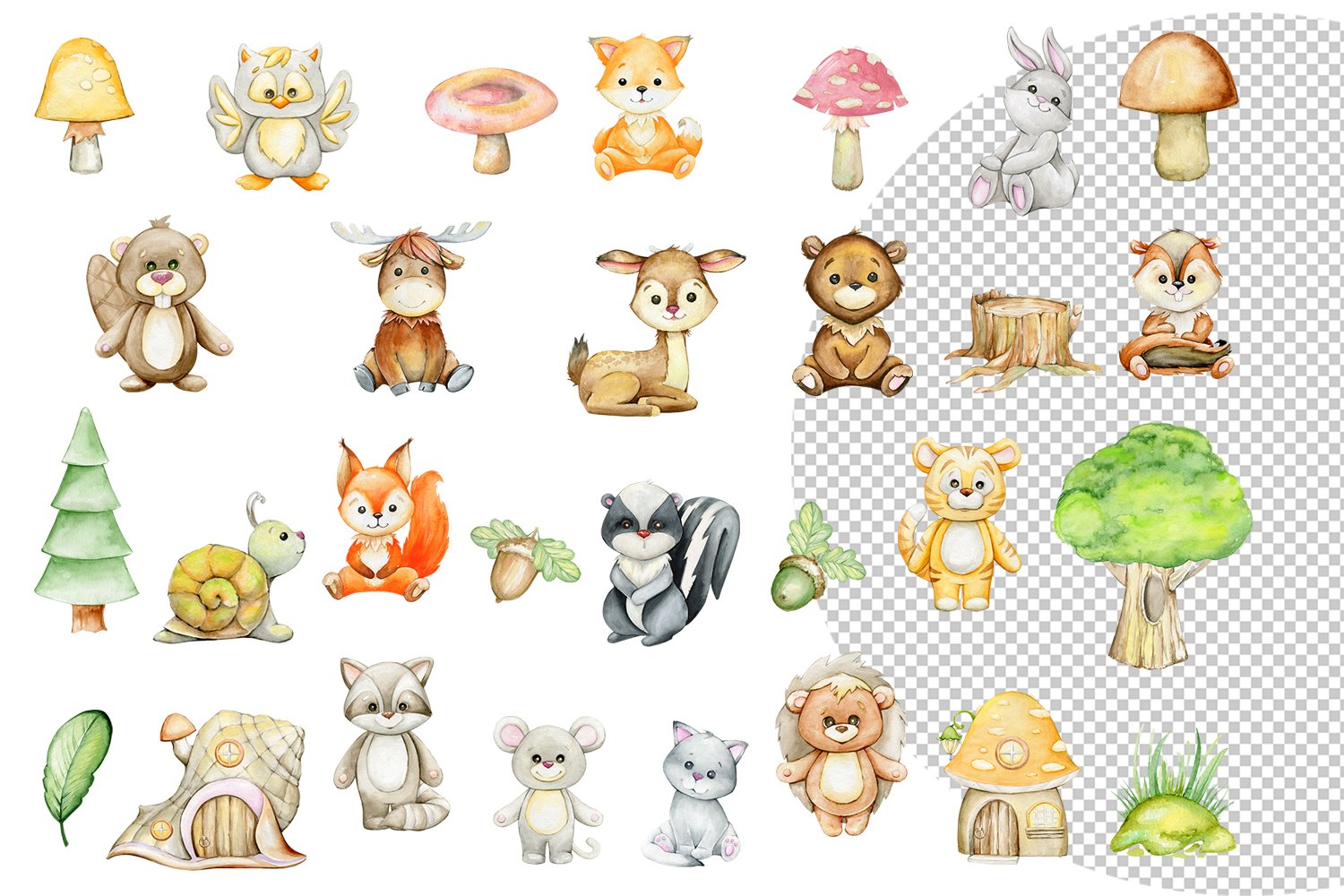 Stickers Woodland animals , forest animals Printable PNG 3
