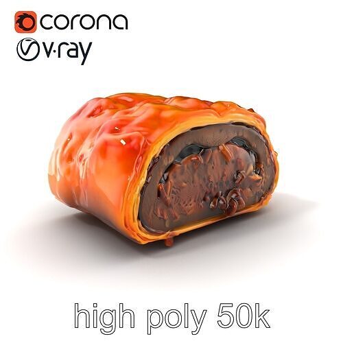 Bespoke Beef Wellington D Model Pack Low-poly 3D model 2