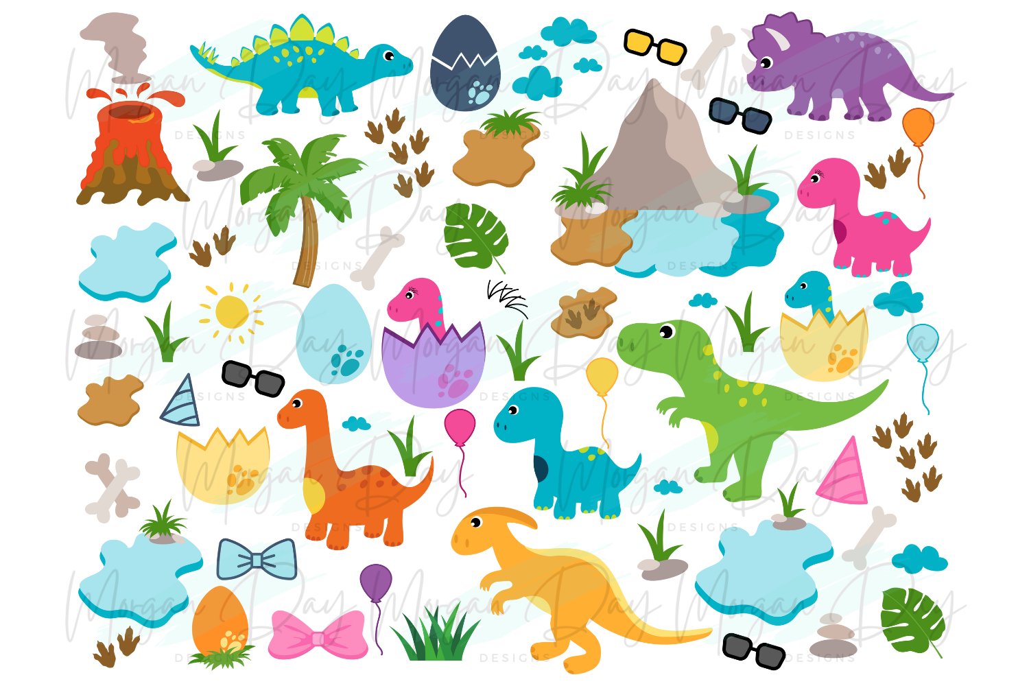 Dinosaur SVG Bundle, Dinosaur Clipart, Dino PNG Bundle 2