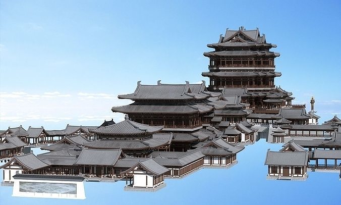 Ancient Chinese architecture 3D model 2