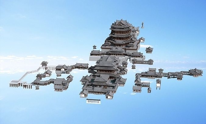 Ancient Chinese architecture 3D model 3