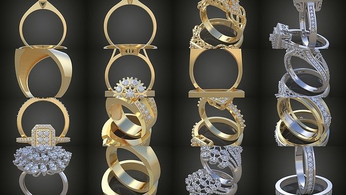 9My 60 Beautiful and graceful 3d printable ring models  3D Model Pack 2