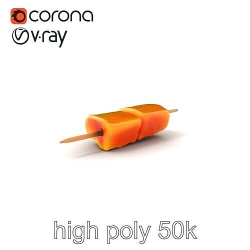Realistic Salmon Skewer Low-Mid-High Poly model pack Low-poly 3D model 2