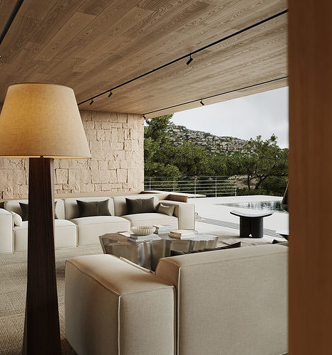 villa 3D model for Corona render 3D model 3