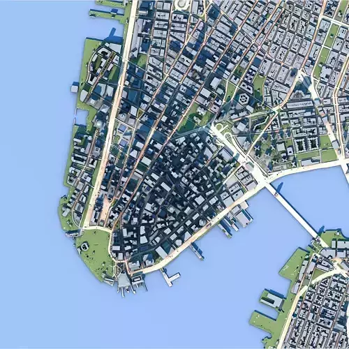 Manhattan Island New York City United States 3D model 2