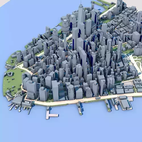 Manhattan Island New York City United States 3D model 3