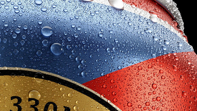 Standard 330ml Beverage Can with Dense Water Drops 3D model 2