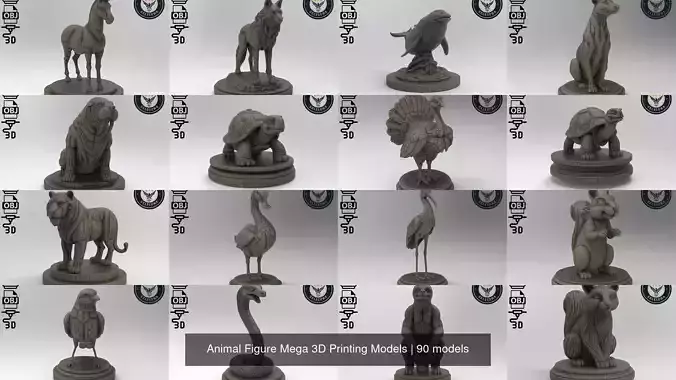 Animal Figure Mega 3D Printing Models 3D Model Pack
