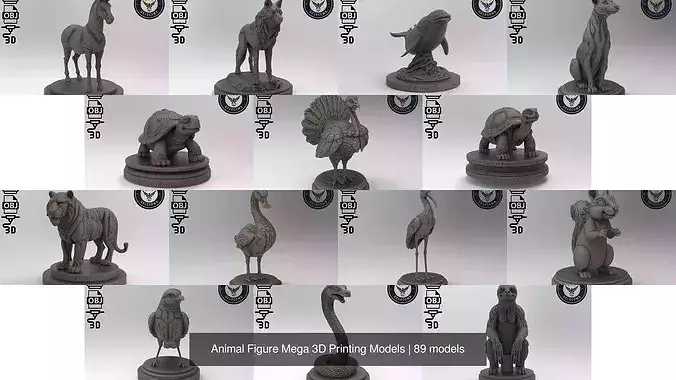 Animal Figure Mega 3D Printing Models 3D Model Pack 2