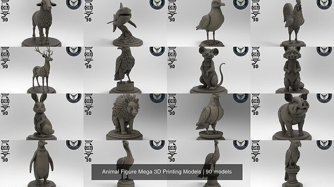 Animal Figure Mega 3D Printing Models 3D Model Pack 3