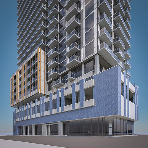 Apartment Building 02 Low-poly 3D model 2