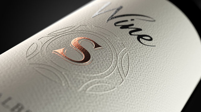 Customizable Wine Label 3D Model 3D model 2