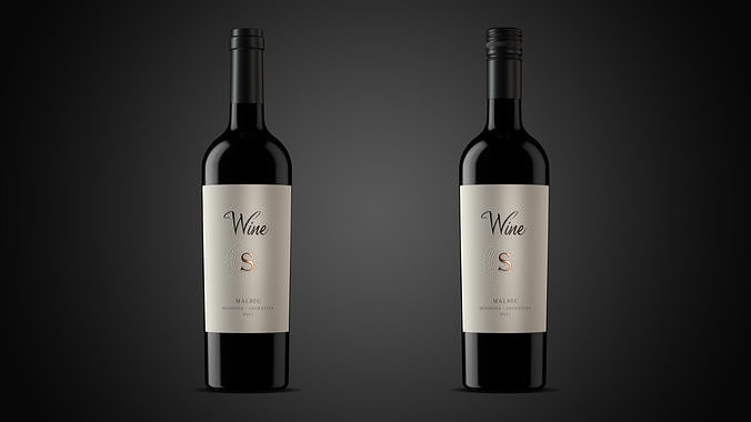 Customizable Wine Label 3D Model 3D model 3