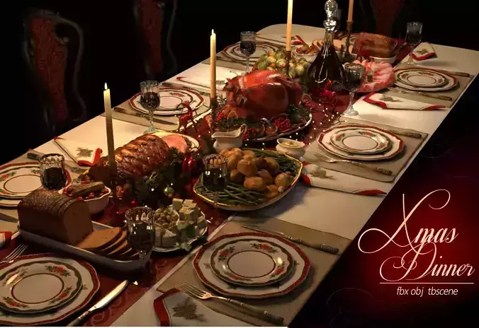 Christmas Dinner 3D model